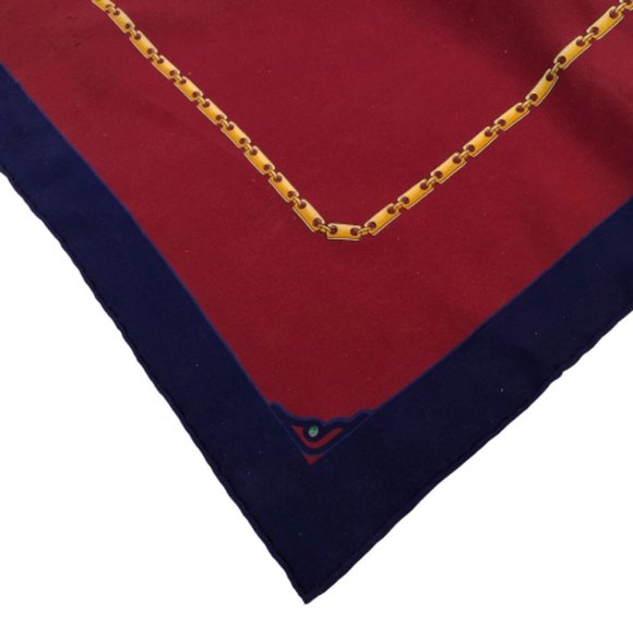 CARTIER Must De Cartier Paris France Silk Scarf Brick Brown Womens 32" Square - Picture 6 of 12